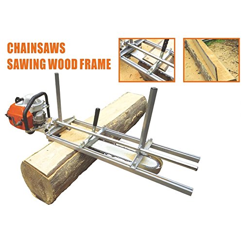 HiHydro Portable Chainsaw Mill Planking Milling From 14" to 24" Guide Bar Wood Lumber Cutting Sawmill Aluminum Steel Chainsaw Mills for Builders and Woodworkers (14"-24")