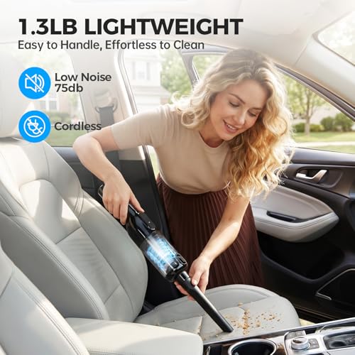 dormzie Handheld Vacuum Cordless, Car Vacuum with 19000Pa Powerful Suction,1.3 lbs Lightweight, photo 10