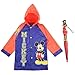 Disney Little Kids Umbrella and Slicker, Mickey Mouse Toddler Boy Rain Wear Set, for Ages 2-5, Blue/Red, Large-Age 6-7