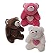 Gund Snuffles Valentines Day 3 Piece Collector Set of 5 Inch Brown, Pink and Purple Snuffles with Hearts