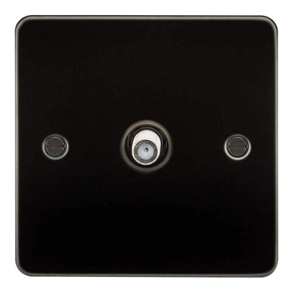 Knightsbridge FP0150GM Flat Plate SAT TV Outlet, Non-Isolated, Gunmetal, 1G โ image 1
