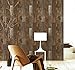 HaokHome 5005 Distressed Faux Wood Plank Wallpaper Rolls Brown/Tan Barnwood Wallpaper Murals Home Kitchen Bathroom Decoration 20.8