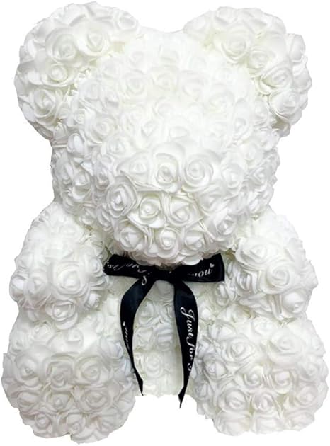 Delisouls Artificiel Rose Nounours Ours 40cm Simulation Fleur Cœur Amour Mousse Rose Romantique Cadeaux Pour Mariage Anniversaire Saint Valentin Anniversaire Blanc Amazon Fr Cuisine Maison