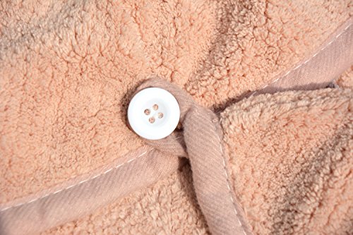 HOPESHINE Hair Towel Microfiber Soft Twist Hair Turban Wrap Fast Drying Cap Great Gift for Women (MistyRose)