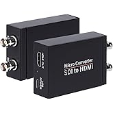 Anber-Tech SDI to HDMI Converter, SDI to HDMI Audio De-embedder Support 3G-SDI, HD-SDI, SD-SDI Auto Format Detection and Stereo Audio De-embedder, SDI Loopout (Black)