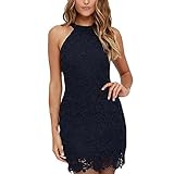 Womens Halter Lace Dresses for Special Occasions, Black, Medium