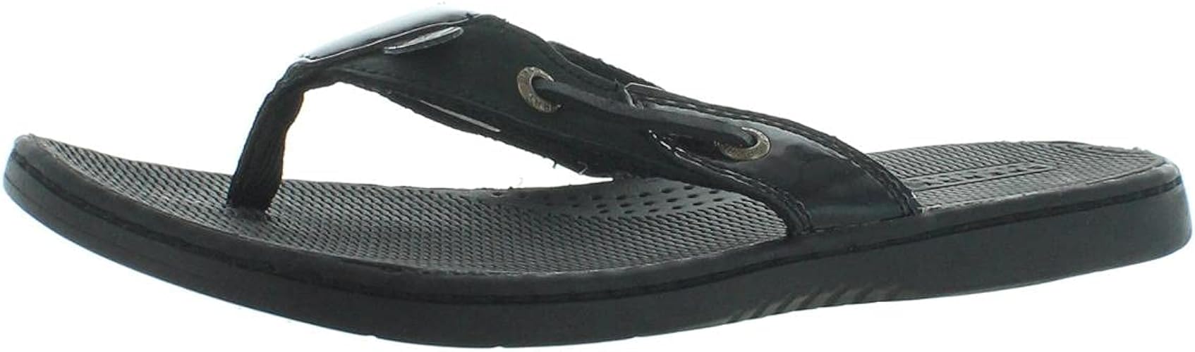 Amazon.com | Sperry Womens Seafish Leather Slip On Thong Sandals Black 7.5 Medium (B, M) | Sandals