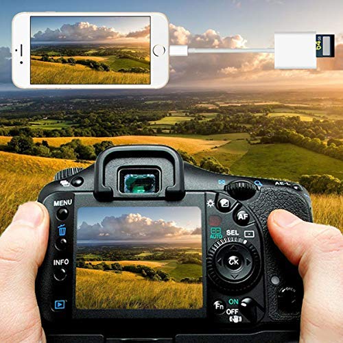 SD Card Reader for iPhone iPad, USB Camera Adapter for iPhone iPad, 3 in 1 SD &TF Card to iPhone iPad with USB 2.0 Female OTG Adapter, Trail Game Camera Memory Card Reader Viewer,No App Required-White - Thumbnail 6