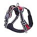 PoyPet No Pull Dog Harness, Reflective Comfortable Vest Harness with Front & Back 2 Leash Attachments and Easy Control Handle Adjustable Soft Padded Pet Vest for Small to Large Dogs (Red,L)