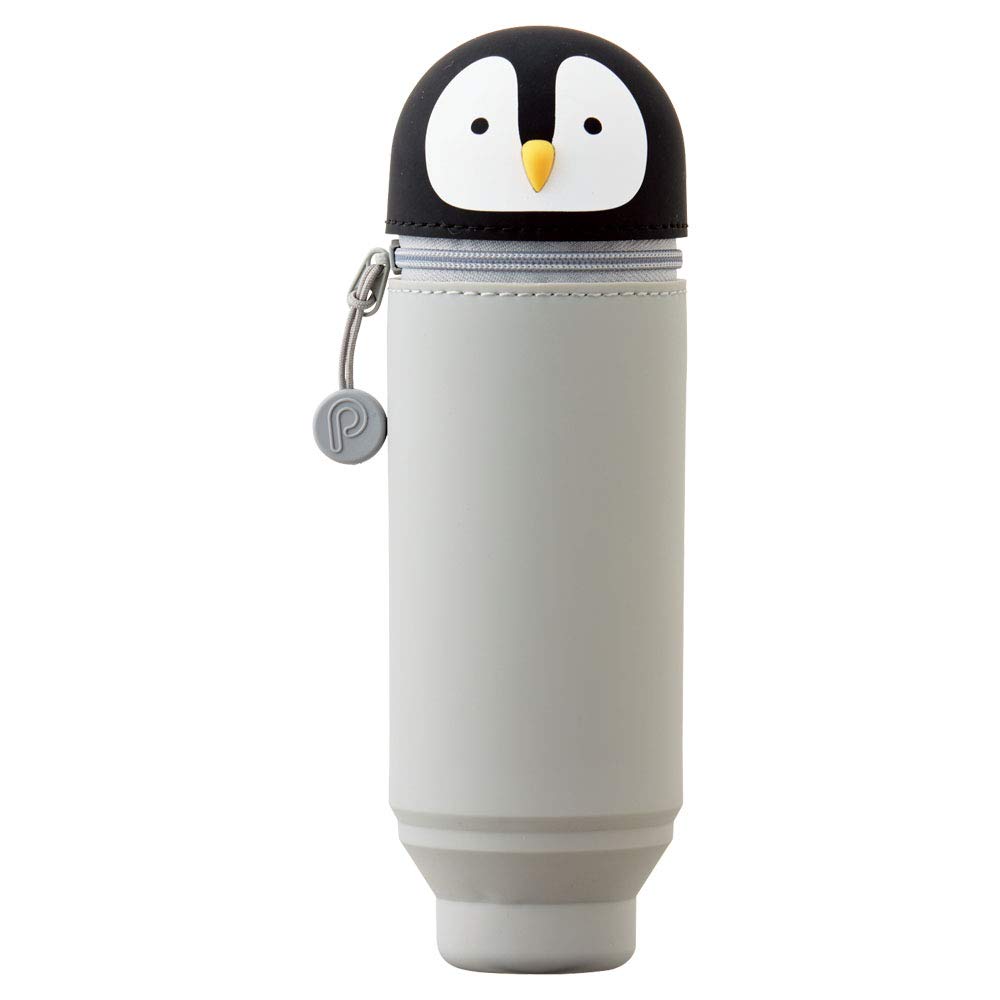 LIHITLAB PuniLabo Stand Up Pen Case (Pen Holder), 2.4" x 7.8", Penguin (A7712-10)