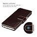 Samsung Galaxy S7 Case, Belemay Genuine Cowhide Leather Case Wallet Cover, Flip Book Cases with Magnetic Closure, Stand Function, Credit Card Slots, Money Pouch for Samsung Galaxy S7 - Coffee Brown