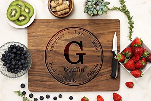 Personalized Custom Engraved Cutting Board – Laughter, Love, Wine, Food, Family, Friends