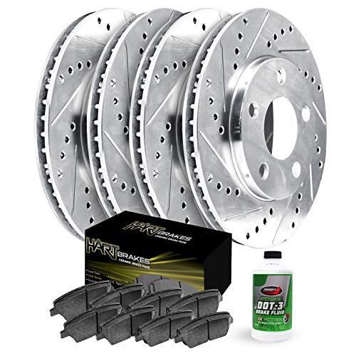 Hart Brakes Front Rear Brakes and Rotors Kit |Front Rear Brake Pads| Brake Roto…