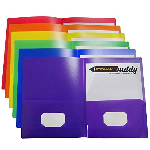 Workspace Buddy Heavy Duty Plastic TwoPocket File Folder for Letter