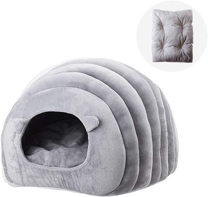 pidan Cat Cave Sleeping Nest Pet House Quick Rebound Sheep Shape Soft and Comfortable(Grey)