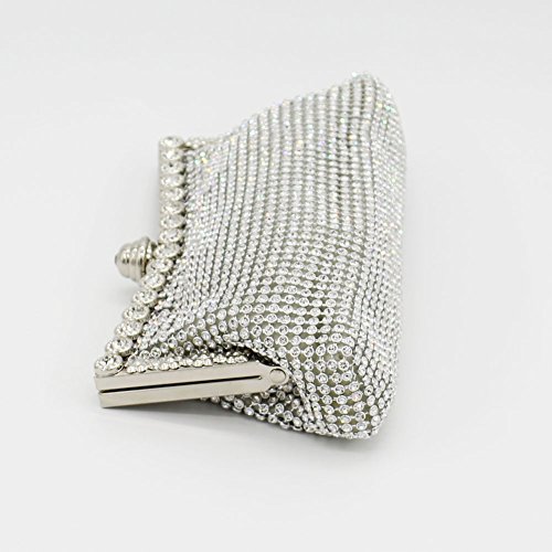 Kingluck the Rhinestone Diamond Wedding Special Occasion Evening Handbags/clutchs (silver)