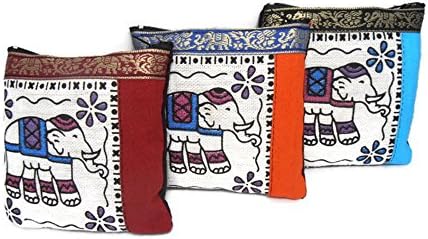 Gift Bundle of 3 NEW HANDY HOBO HIPPIE STYLE FABRIC BAG BEAUTY ELEPHANT PATTERN PURSUE MONEY FROM THAILAND