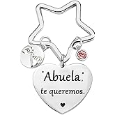Tecreo Grandma Gift, Best Grandma in the world Keychain, Abuela, te queremos Birthday Gift for Grandma, Regalo de la abuel a, la mejor abue la del mundo