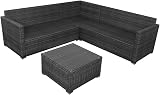 Panana 5 Seater Rattan Garden Sofa Set with Coffee Table Beige Cushions view 9