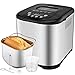 Programmable Bread Maker[2018 Upgraded], Aicok 2.2LB Stainless Steel Bread Machine with Gluten Free Menu setting, 3 Loaf Sizes, 3 Crust Colors, 15-Hour Delay Timer, 1 Hour Keep Warm