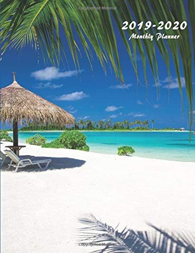 2019-2020 Monthly Planner: Large Two Year Planner (Tropical Beach)