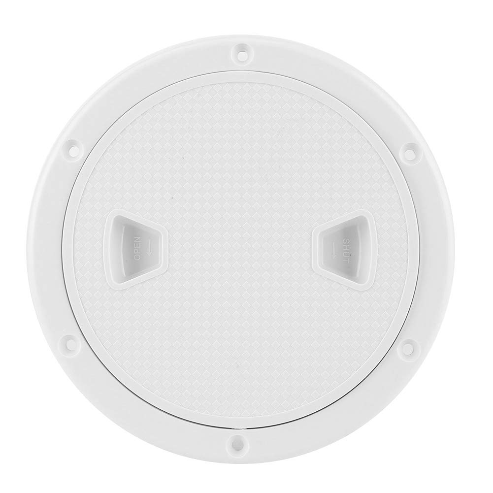 Akozon Marine Deck Cover, 6in Inspection Hatch Cover ABS Deck Plate White Round Resistant Boat Inspection Hatch Cover Anti-UV Corrosion Resistant Marine Parts