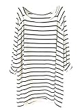 Jenny Trinh Women's Black Striped Long Sleeve Loose T-Shirt
