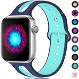 Haveda Sport Bands Compatible for Apple Watch 38mm/40mm, Soft Silicone Bands for Apple 4 Watch, iWatch Series 4/3/2/1, Women Men Kids 38mm/40mm S/M Blue/Teal