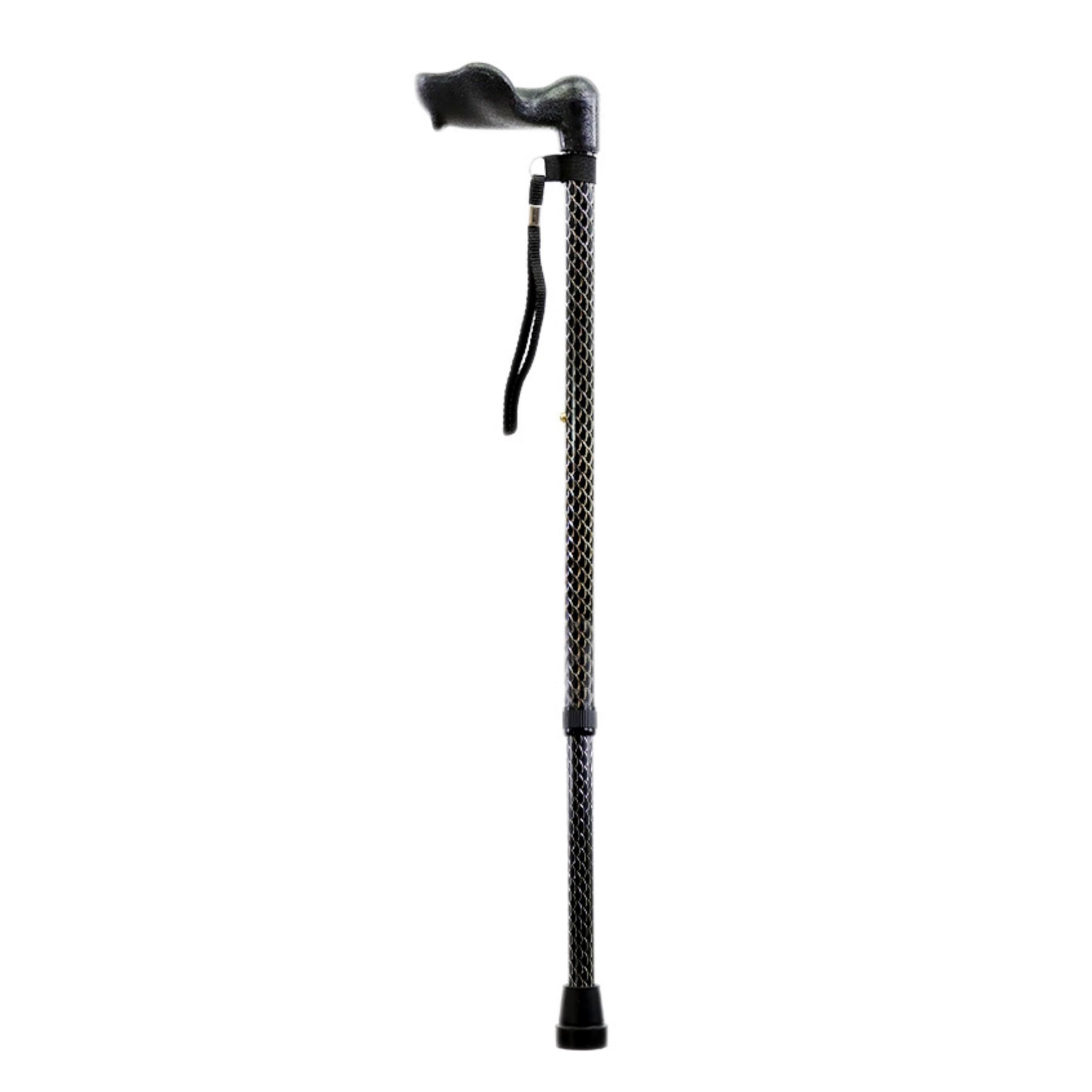 Days Comfy Grip Sticks, Ergonomic Anodised Aluminium Walking Sticks for Enhanced Comfort and Support, Lightweight, Comfortable, Non-Folding, 738-955MM - Right Hand, Etched Black