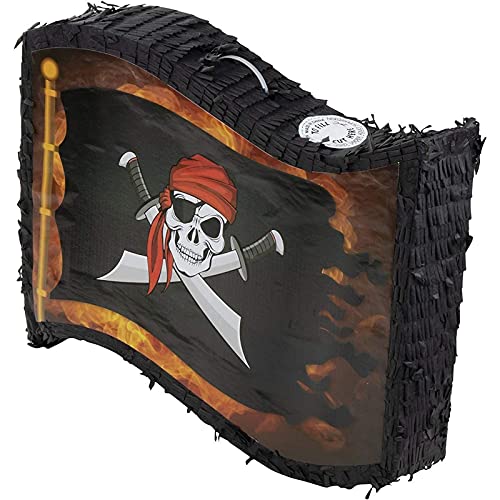 Small Pirate Skull Flag Pinata for Kid's Pirate Birthday Party