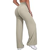 VOYJOY Straight Leggings Bottoms Wide Leg Pants for Women 29"/ 31.5"/33"/35" High Waist Stretch Casual Sweatpants