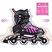 2PM SPORTS Brice Pink Adjustable Illuminating Inline Skates with Full Light Up Wheels, Fun Flashing Skates for Girls