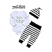 Newborn 4pcs Set Outfit Striped Hoodie with Romper Jumpsuit+ Striped Long Pants and Hat (70(0-3M), Long sleeve)