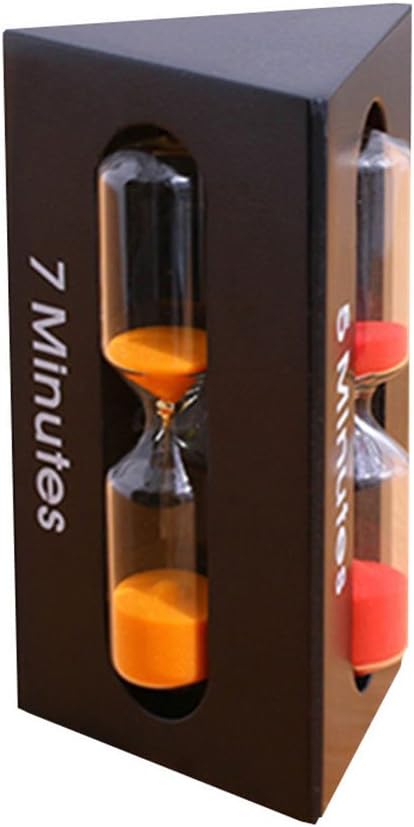 Jiayuane 3 in 1 Kitchen Timer 3-5-7 Minutes Sandglass Hourglass black