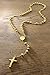 Gem Stone King 28 Inch Yellow Gold Plated Stainless Steel Rosary Ball Beads Religious Prayer Necklace with Crucifix Cross for Women