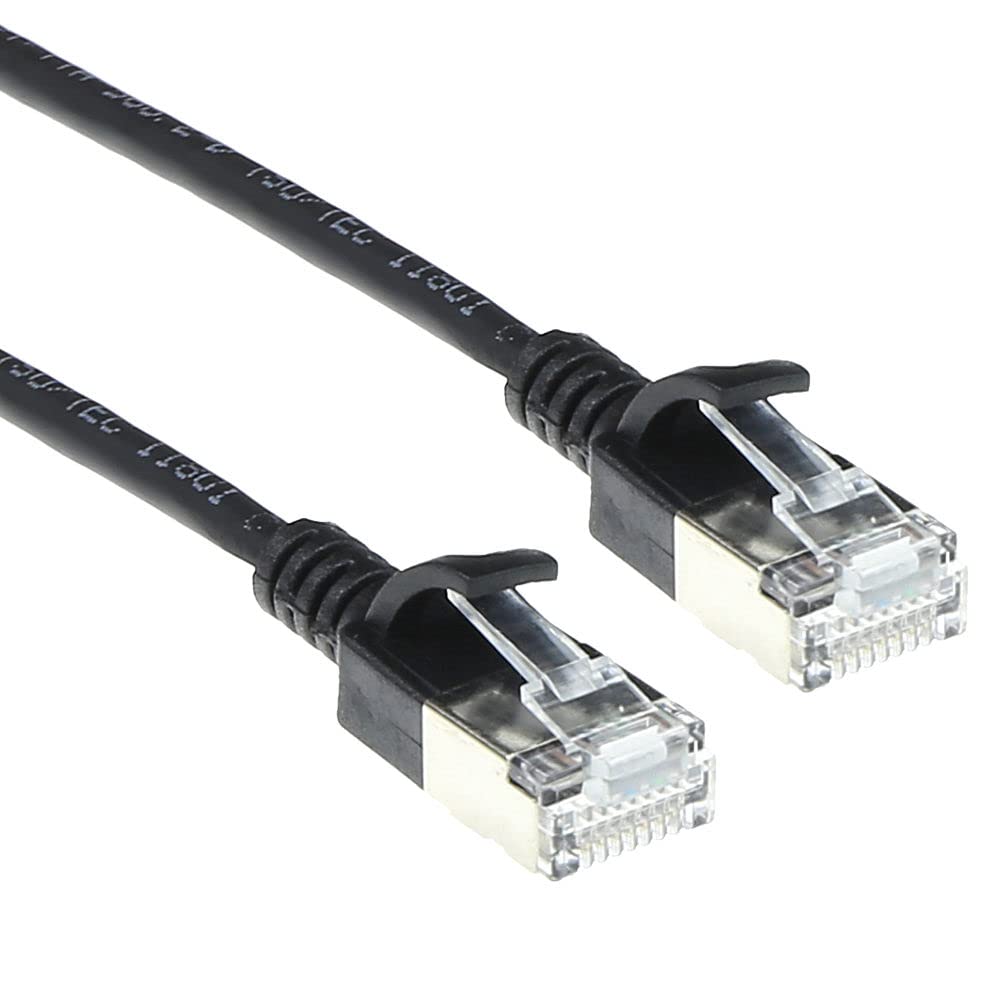 ACT CAT6a Network Cable, U/FTP LSZH LAN Cable Thin 3.8 mm Slimline, Flexible Snagless CAT 6a Cable with RJ45 Plug, for Use in Data Centres, 5 Metres, Black - DC7905