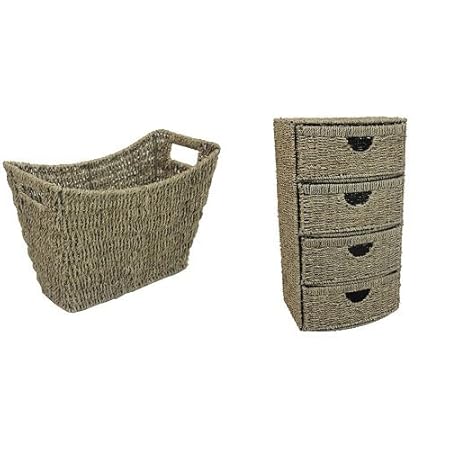 Jvl Seagrass Newspaper Magazine Storage Rack Brown With Jvl 4