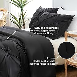 DOWNCOOL King Comforter Set - Black Comforter King