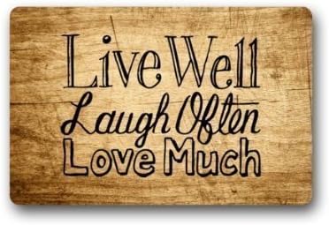 Hiltonelson Vintage Wood Pattern With Live Laugh Love Door Mat Rug Indoor/Outdoor Mats Welcome Doormat Decor Rug 23.6"(L) x 15.7"(W