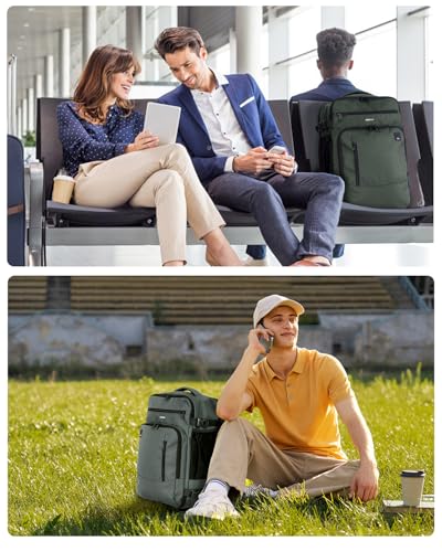 ECOHUB Ryanair Ryanair Backpack 40 x 20 x 25 cm Hand Luggage 40 x 20 x 25 cm Ryanair Travel Backpack Travel Bag Eco Recycled PET Tote Bag 20 Litres, Patented Military Green