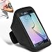 Samsung Galaxy S6 Edge - Adjustable Armband Gym Running Jogging Sports Case Cover Holder + Polishing Cloth ( Black )