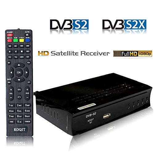 Koqit Free to Air DVB-S2X DVB-S2 FTA Satellite Receiver Galaxy 19 Clear TV Tuner Satellite TV Receiver Mini Digital Tv Box Sat Decoder USB WiFi YouTube Recording to USB Media Player