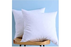 LUNARTEX Set of 2, Cotton Fabric Two Pillow Inserts, Feather and Down Throw Pillow Inserts, Have Many Different Sizes, Please Choose the Suitable Size Pillow Inserts, 18X18 Inches