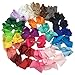 XIMA Girls Hair Bows Alligator Hair Clips for Gils 6inch big Grosgrain Ribbon Bows Hair Accessories Pack of 25