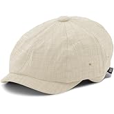 8-Panel Newsboy Cap for Men Women - Summer Cotton Vintage Baker Boy Hat, Classic Unisex Flat Top for Outdoor Daily