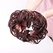 Violet 100% Human Hair Wavy Bun Scrunchie Dark Brown Curly Messy Donut Chignons Hair Piece For Women Updo Ponytail Human Hair Extension(Dark Brown)