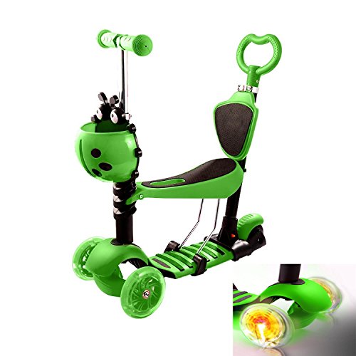 Kaluo 3-In-1 Scooter for Toddlers Adjustable Height Glider 3 Wheeled Scooter Wide Deck with 5 Modes Kid Scooters