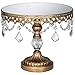 Dahlia Studios Antique Gold Crystal Mirror Top 8 1/2x10 Round Cake Stand