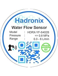 Hadronix HDRX YF S402B   Medidor de caudal de agua de grado alimenticio de 1 4 pulgadas, conectores incluidos, compatible con Arduino, Raspberry Pi y el filtro de ósmosis inversa