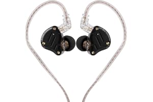 Linsoul KZ ZS10 Pro, 4BA+1DD 5 Driver in Ear Monitor, HiFi Wired Earbuds, Gaming Earbuds, Hybrid IEM Earphones with Stainless Steel Faceplate, Detachable Cable for Musician(with Mic, Dark Black)